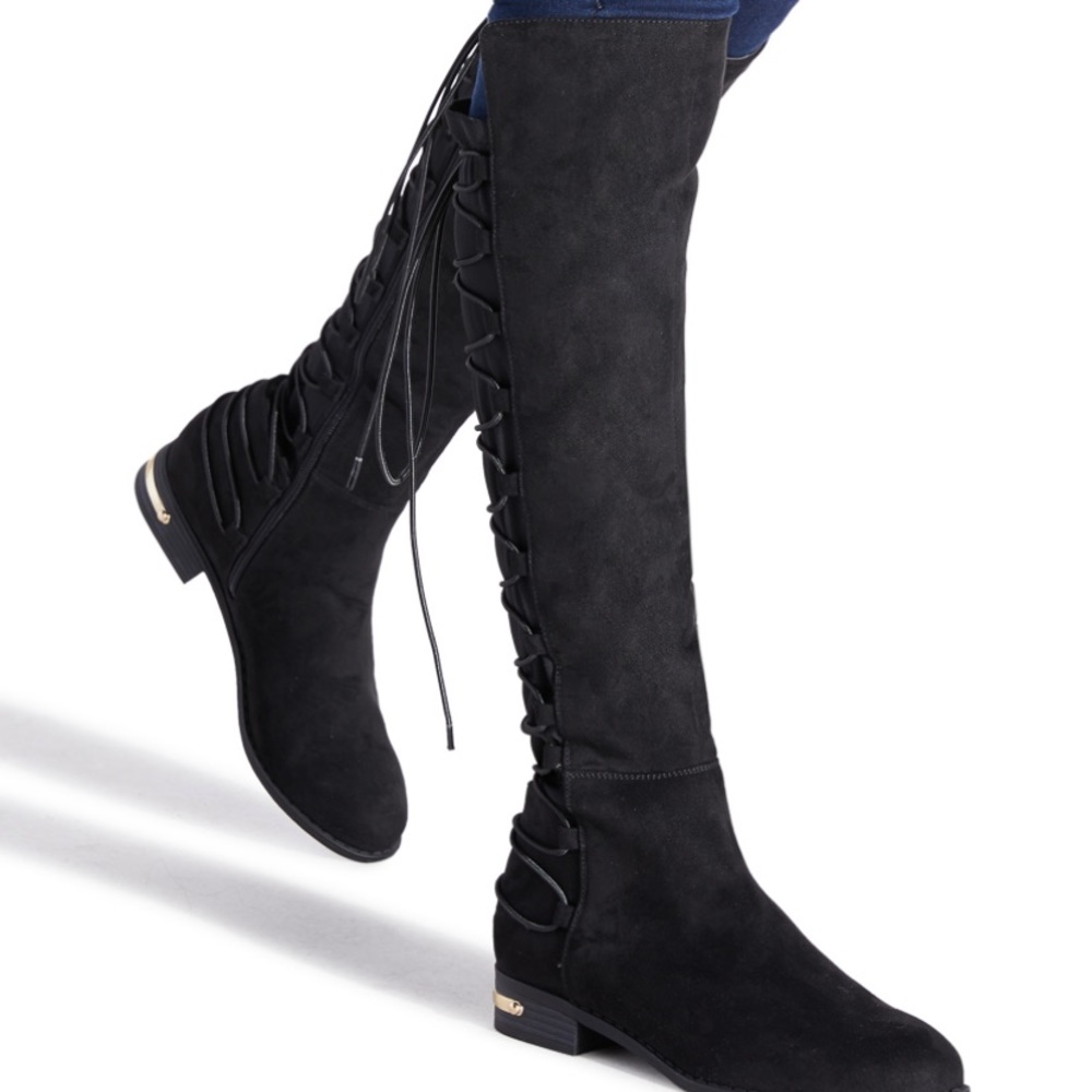 Black knee high boots
